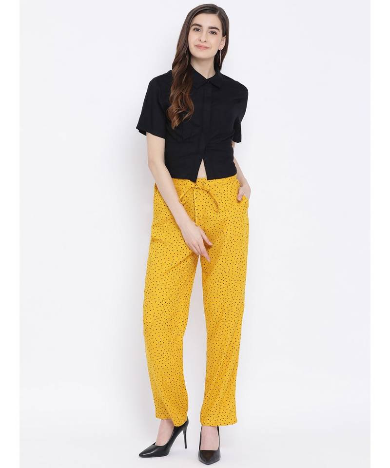 Maroon printed Cotton Pant