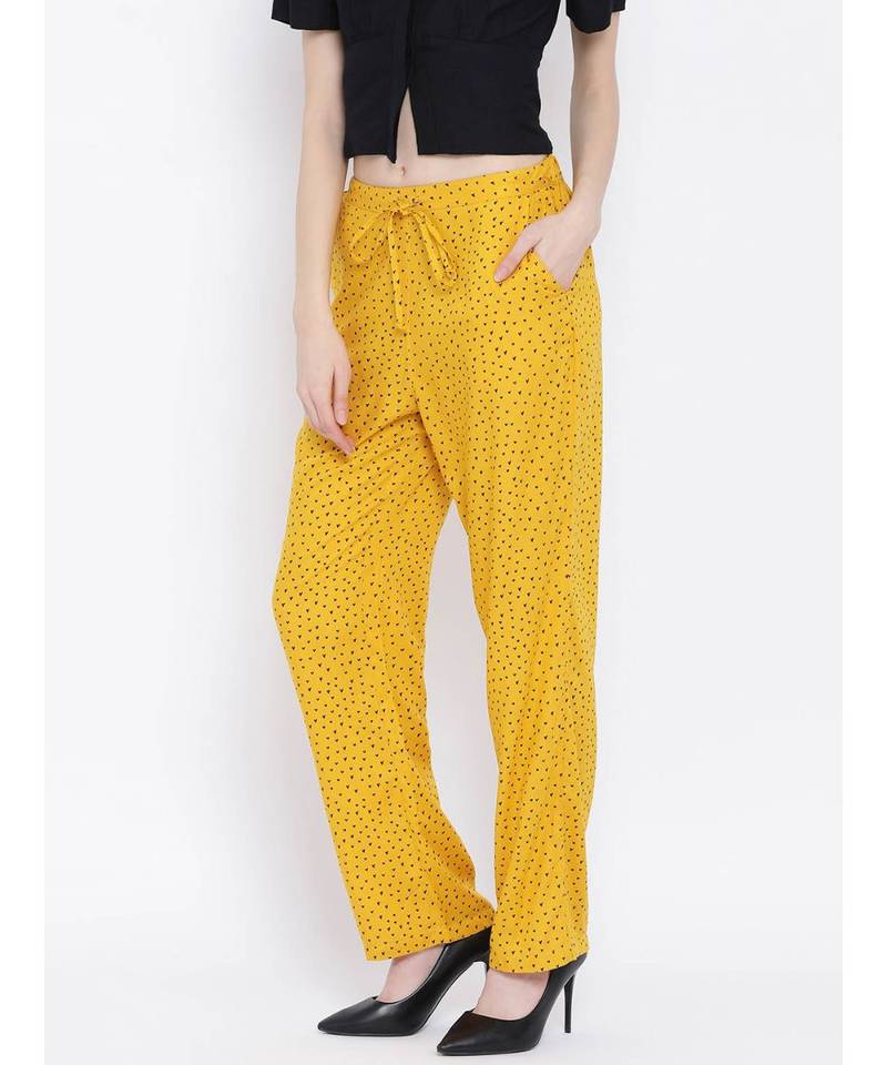 Maroon printed Cotton Pant