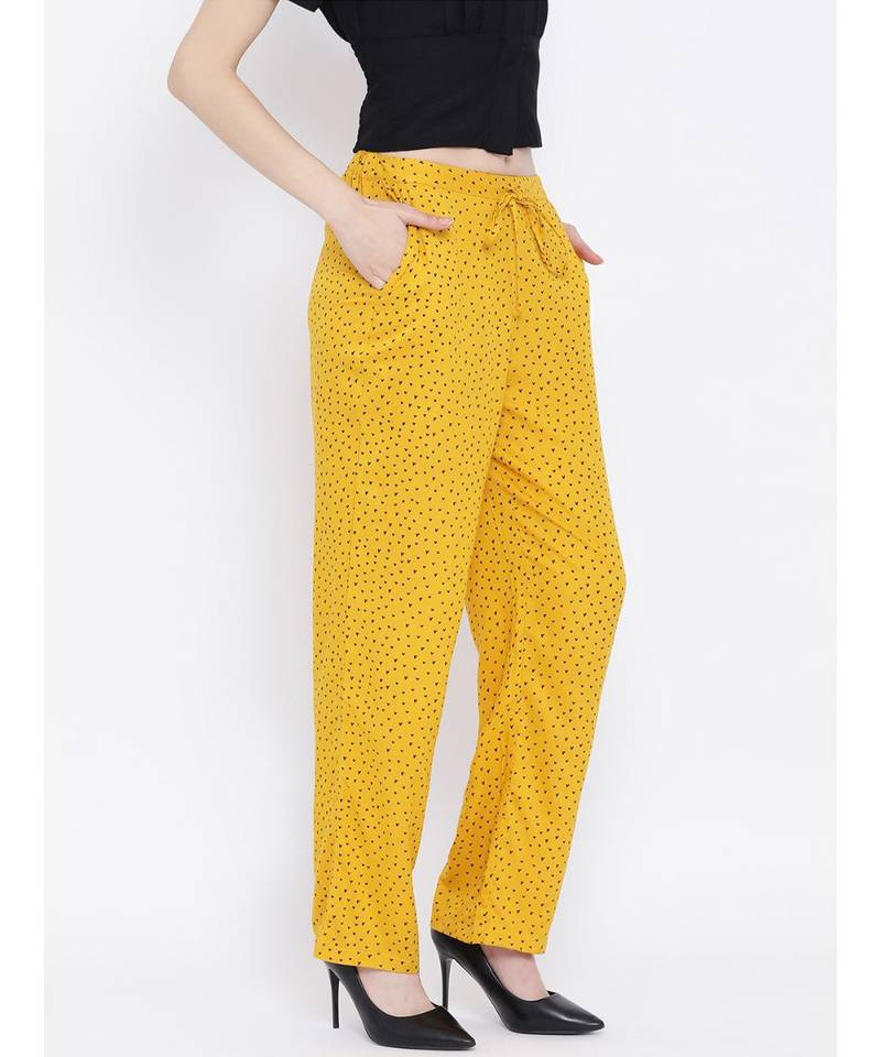 Maroon printed Cotton Pant