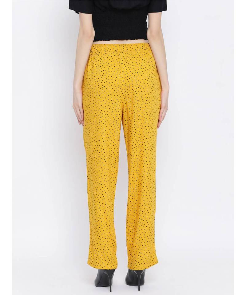 Maroon printed Cotton Pant