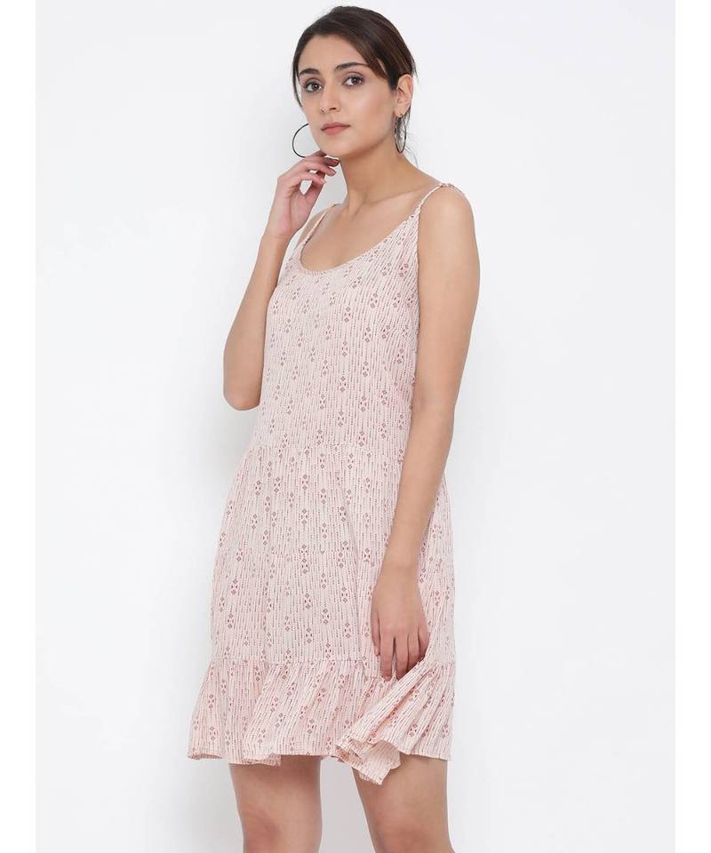 Red printed Cotton Dress