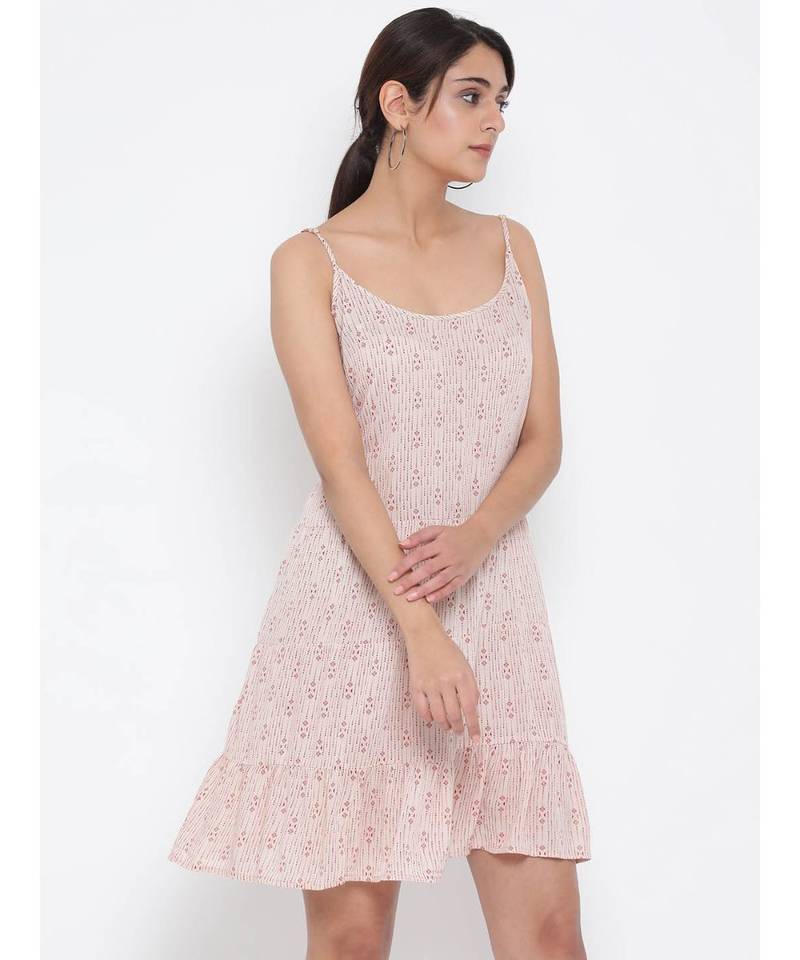 Red printed Cotton Dress