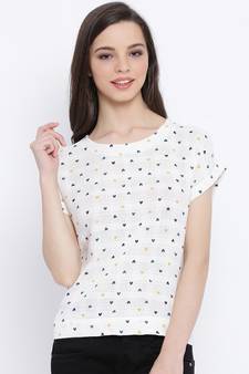 White printed Cotton Top