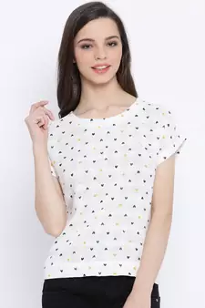 White printed Cotton Top