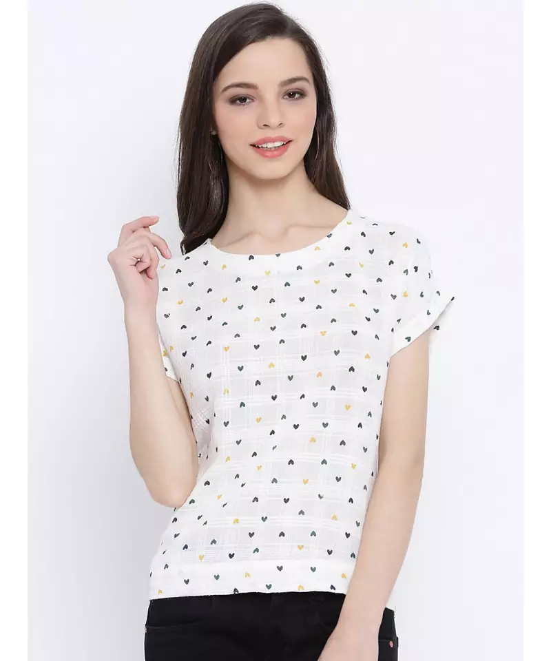 White printed Cotton Top