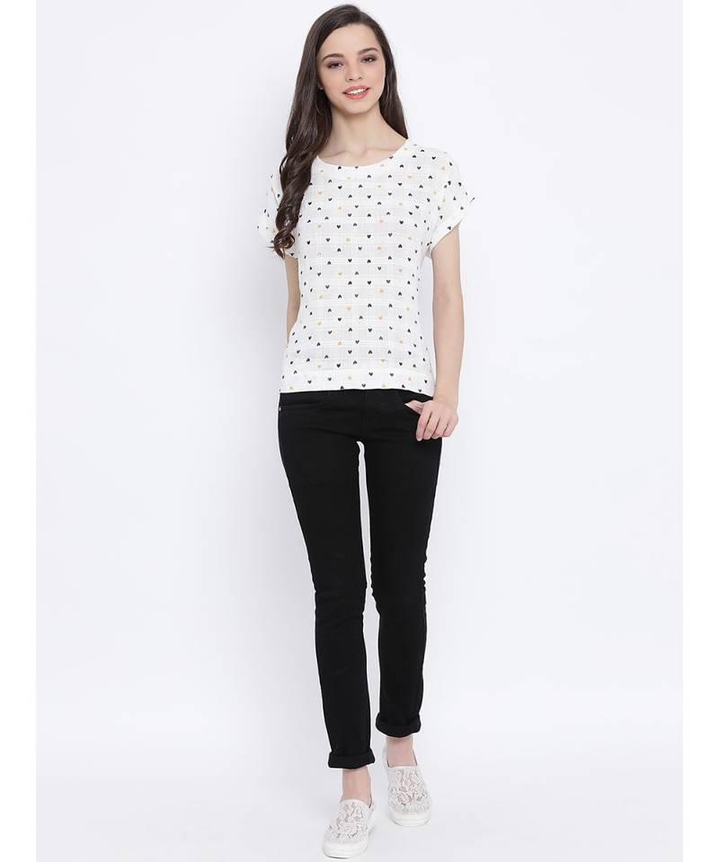 White printed Cotton Top