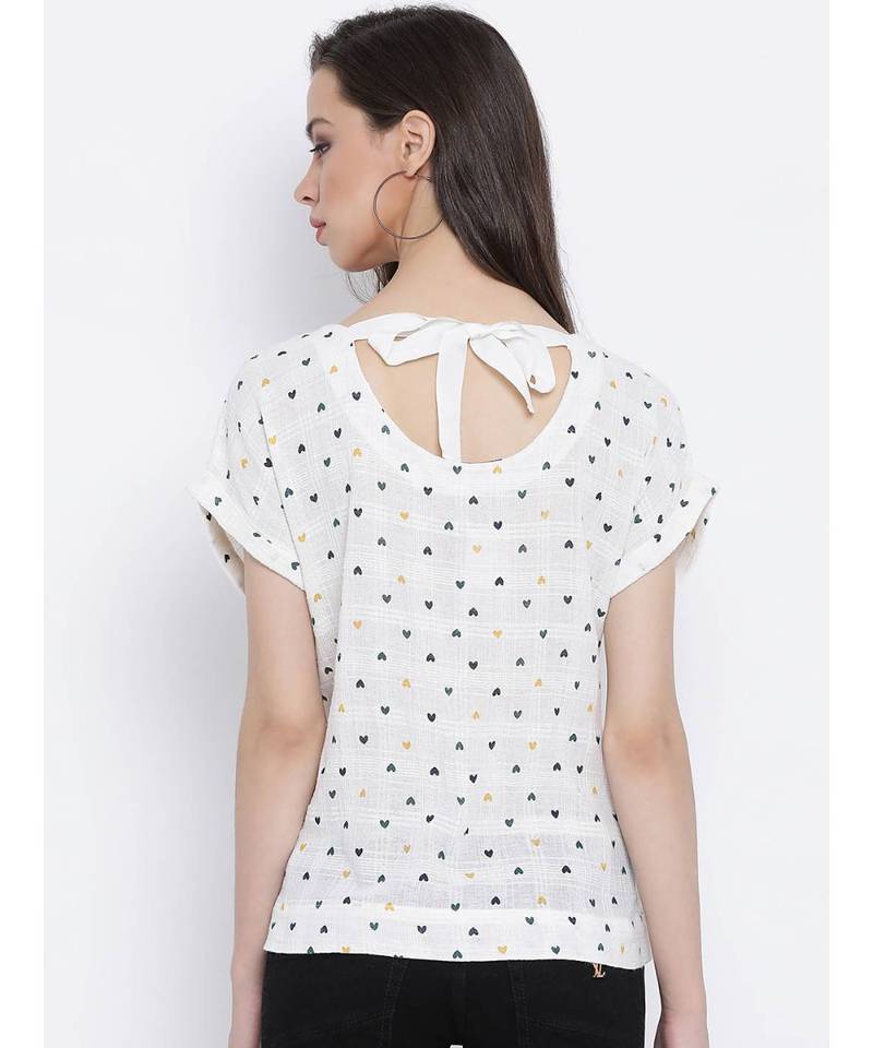 White printed Cotton Top