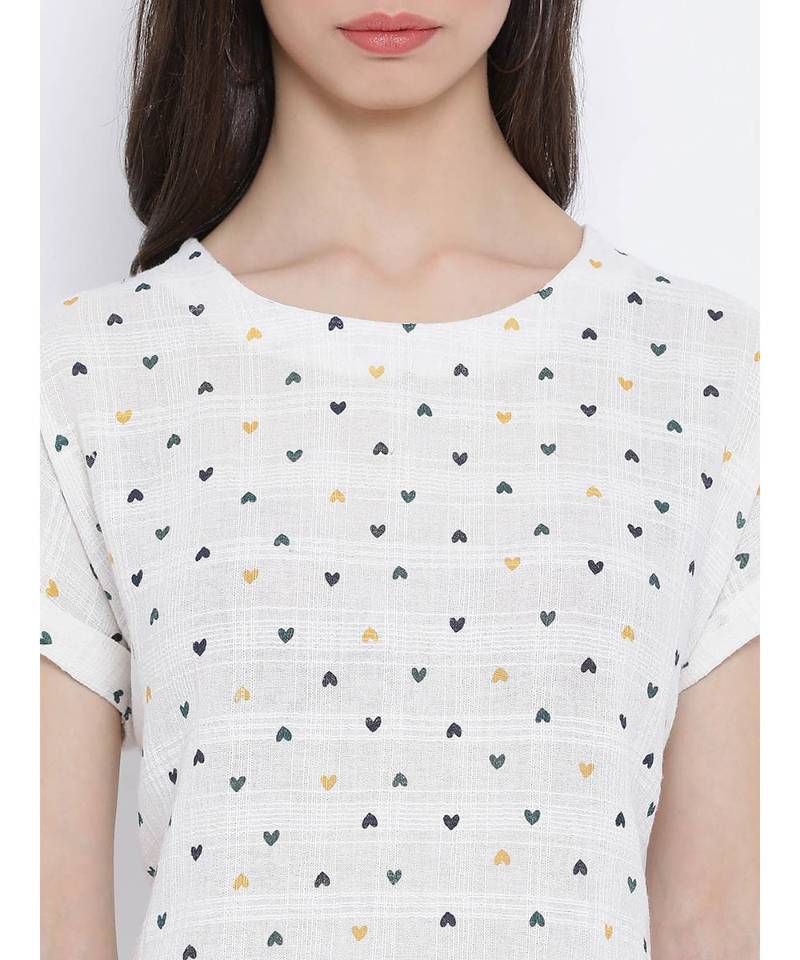 White printed Cotton Top