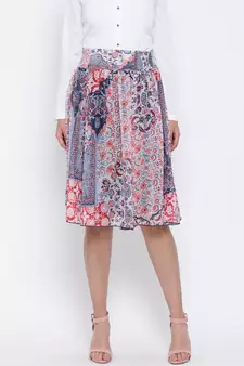 White printed Cotton Skirt