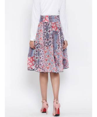 White printed Cotton Skirt 5