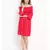 Red plain Viscose Dress