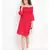 Red plain Viscose Dress