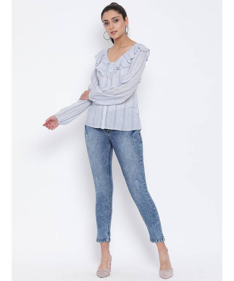 White printed Cotton Top