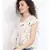 Beige printed Cotton Top