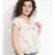 Beige printed Cotton Top