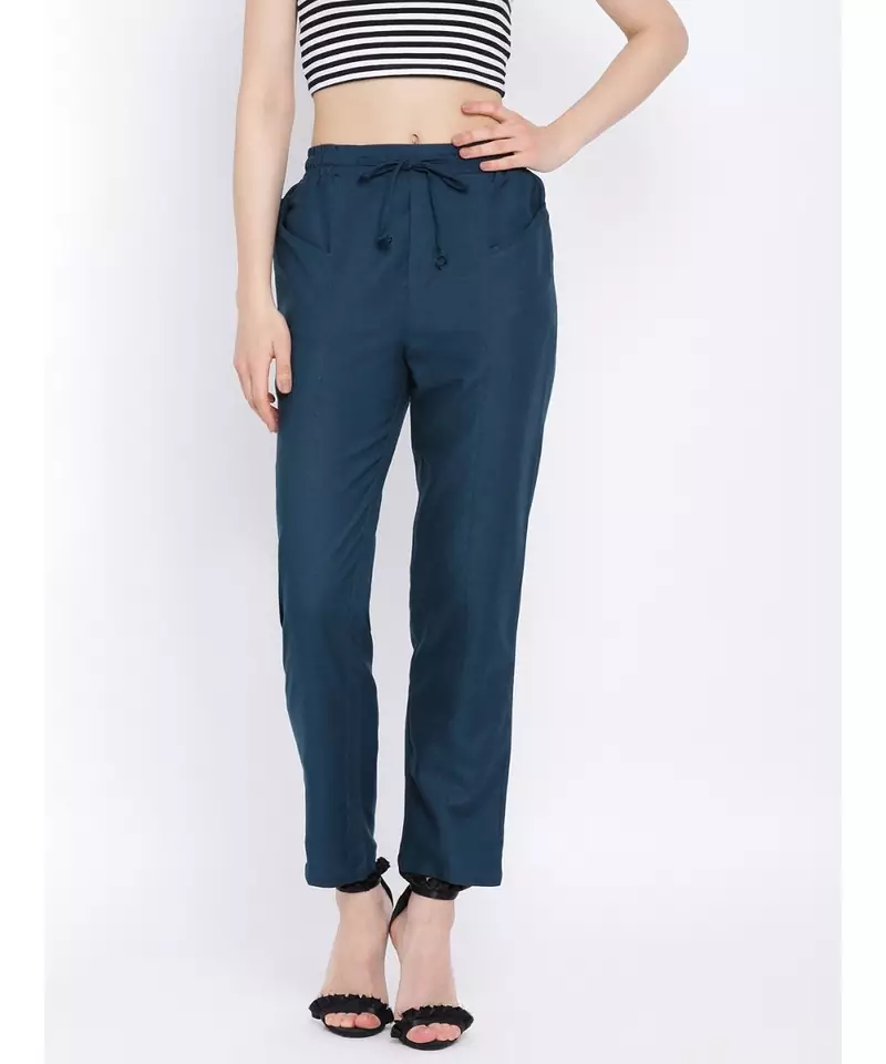 Green printed Cotton Pant