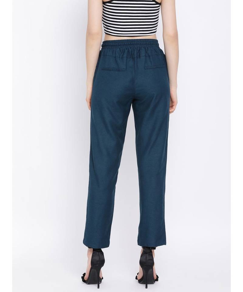 Green printed Cotton Pant