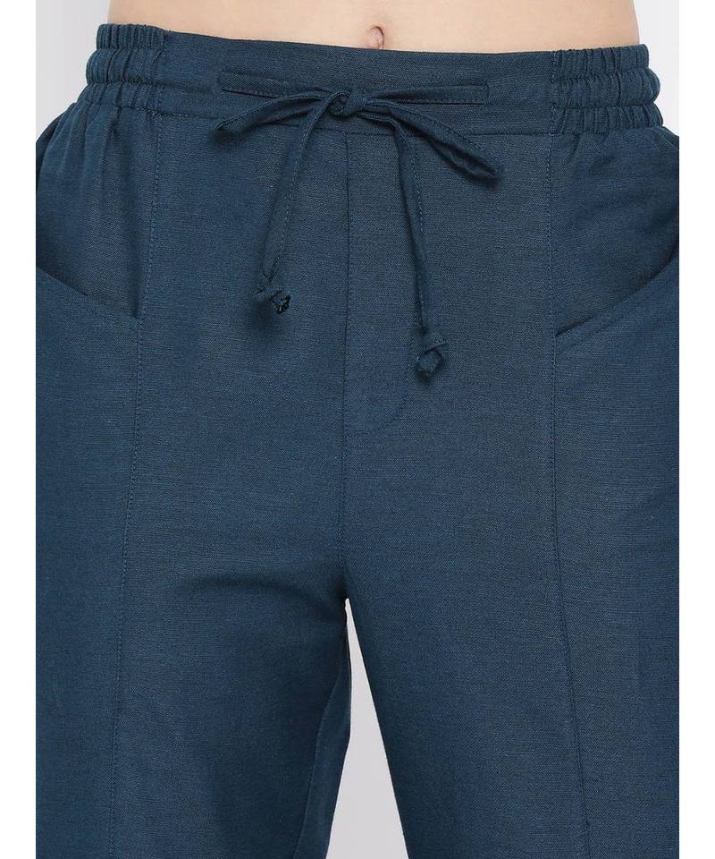 Green printed Cotton Pant