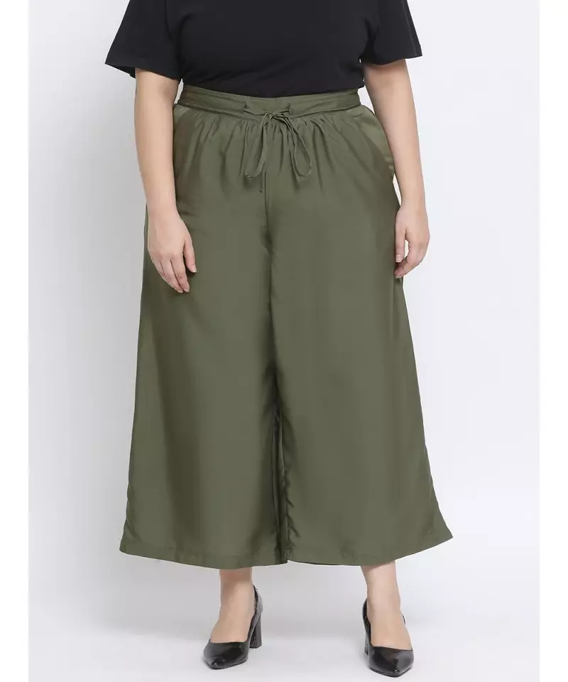 Olive printed Cotton Pant