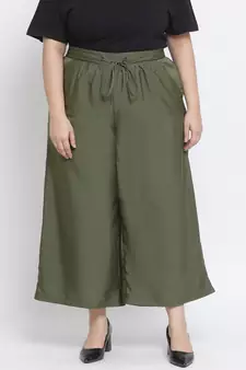 Olive printed Cotton Pant