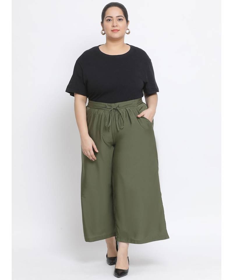 Olive printed Cotton Pant