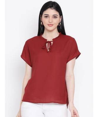 Maroon printed Cotton Top 1