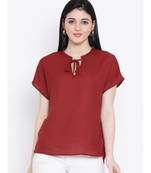 Maroon printed Cotton Top