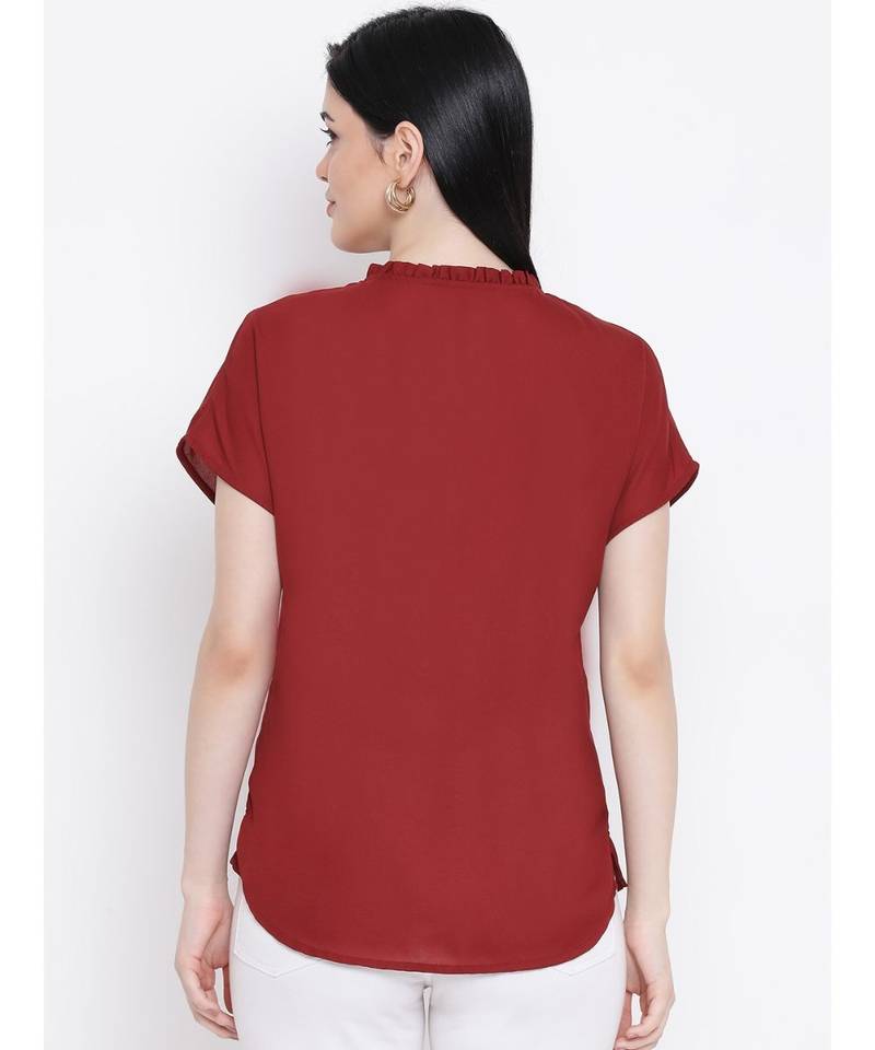 Maroon printed Cotton Top