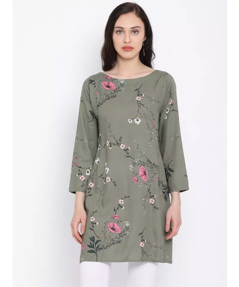 Green printed Cotton Tunic