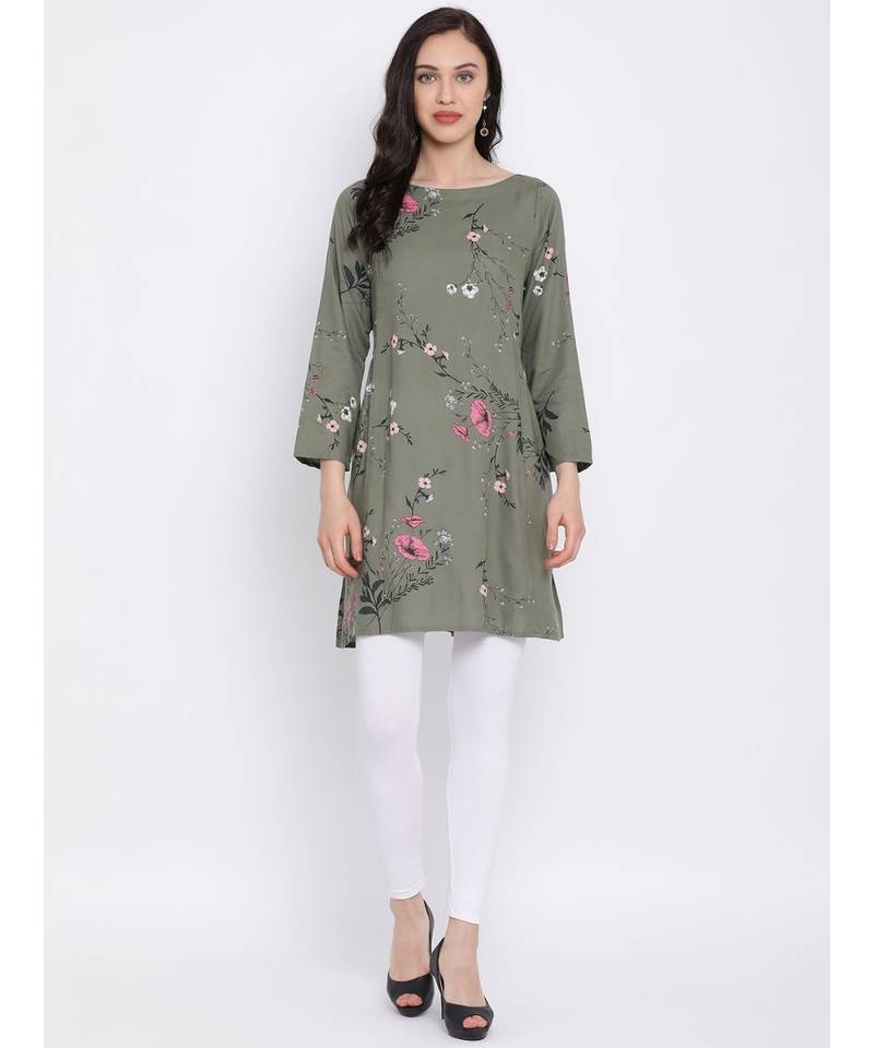 Green printed Cotton Tunic