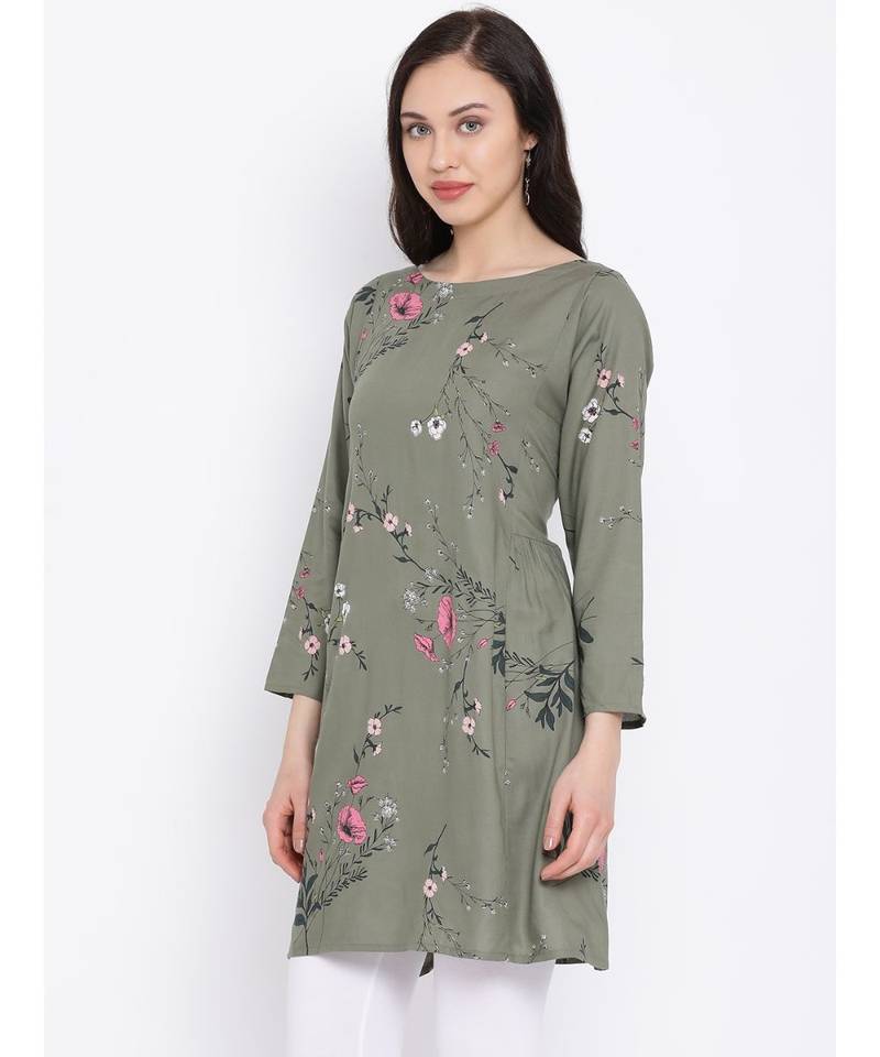 Green printed Cotton Tunic