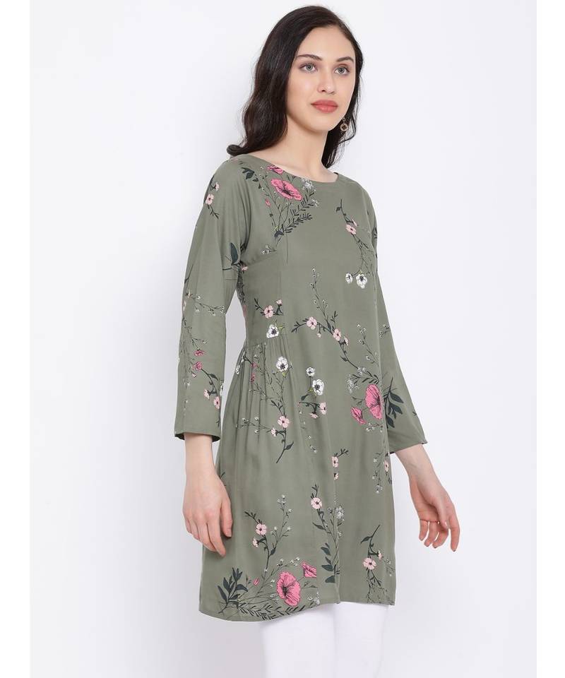 Green printed Cotton Tunic