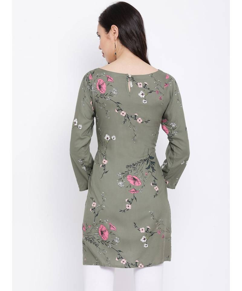 Green printed Cotton Tunic