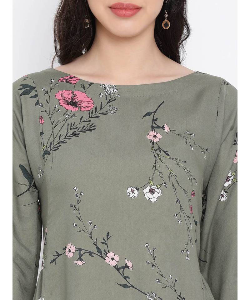 Green printed Cotton Tunic