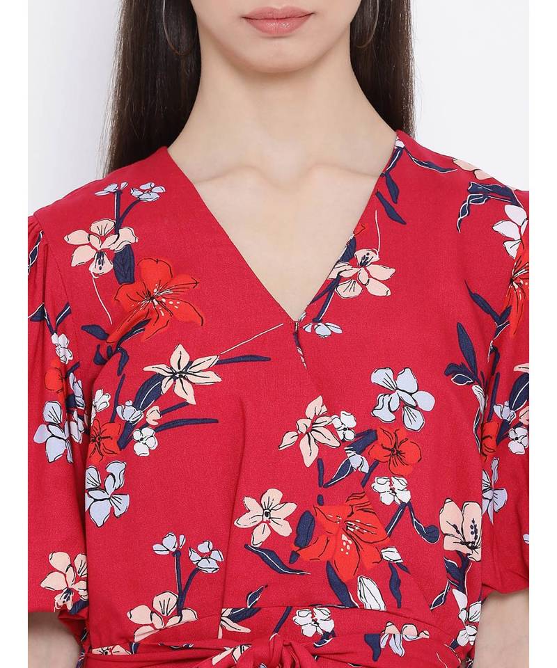 White printed Viscose Dress