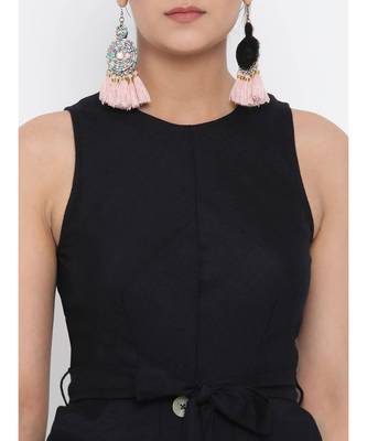 Black plain Cotton Dress 5