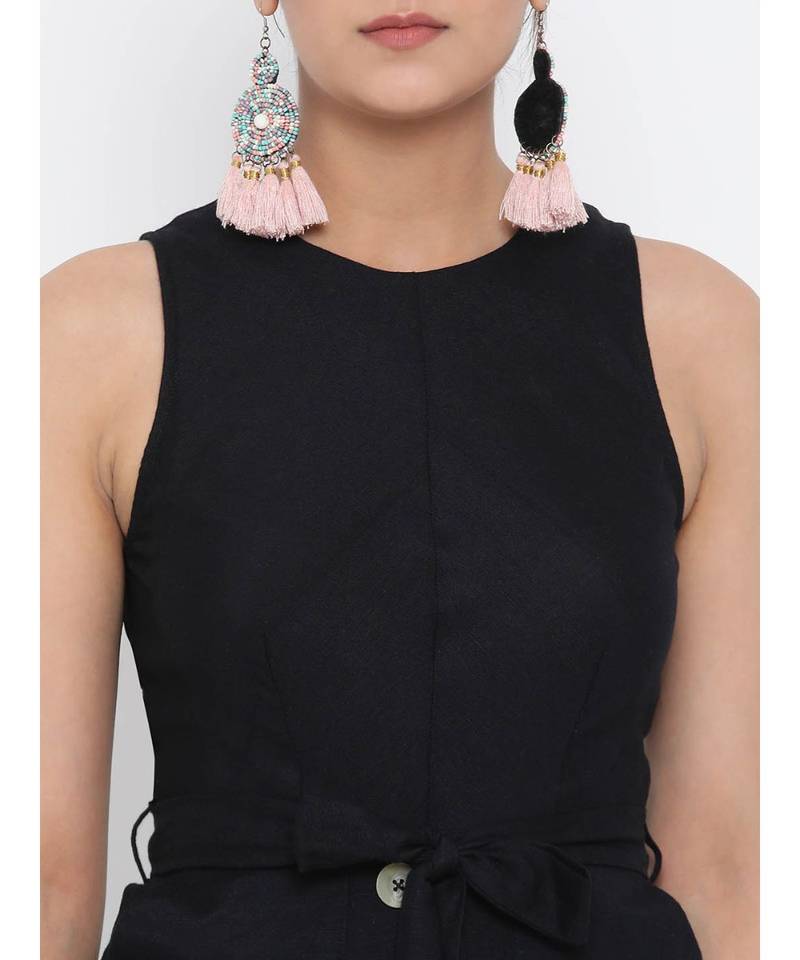 Black plain Cotton Dress