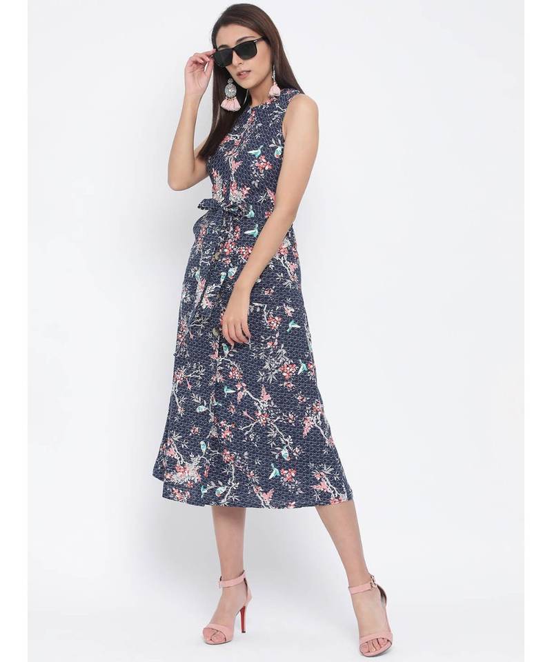 Pink printed Cotton Dress