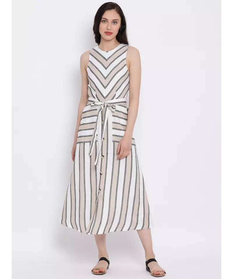 White printed Cotton Dress