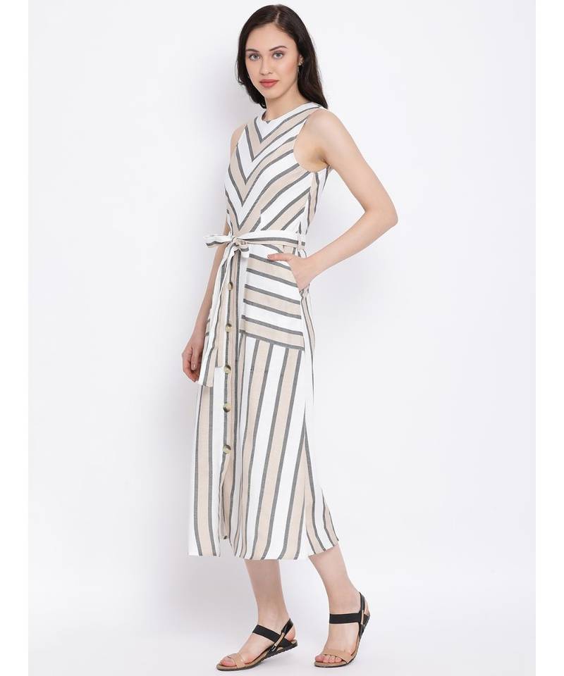 White printed Cotton Dress