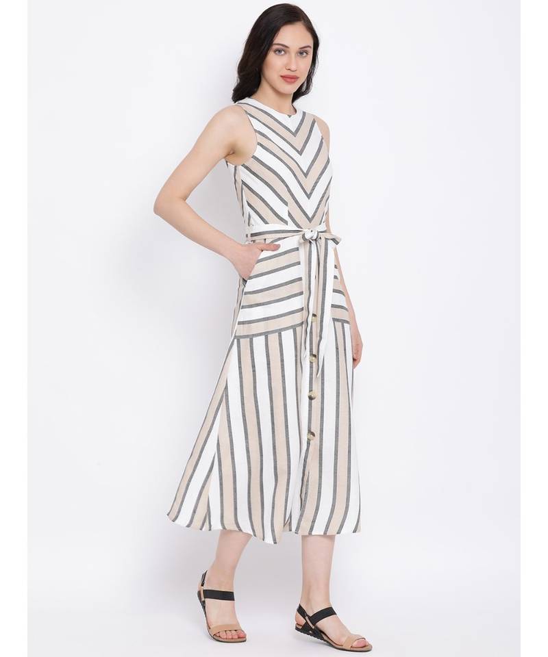 White printed Cotton Dress