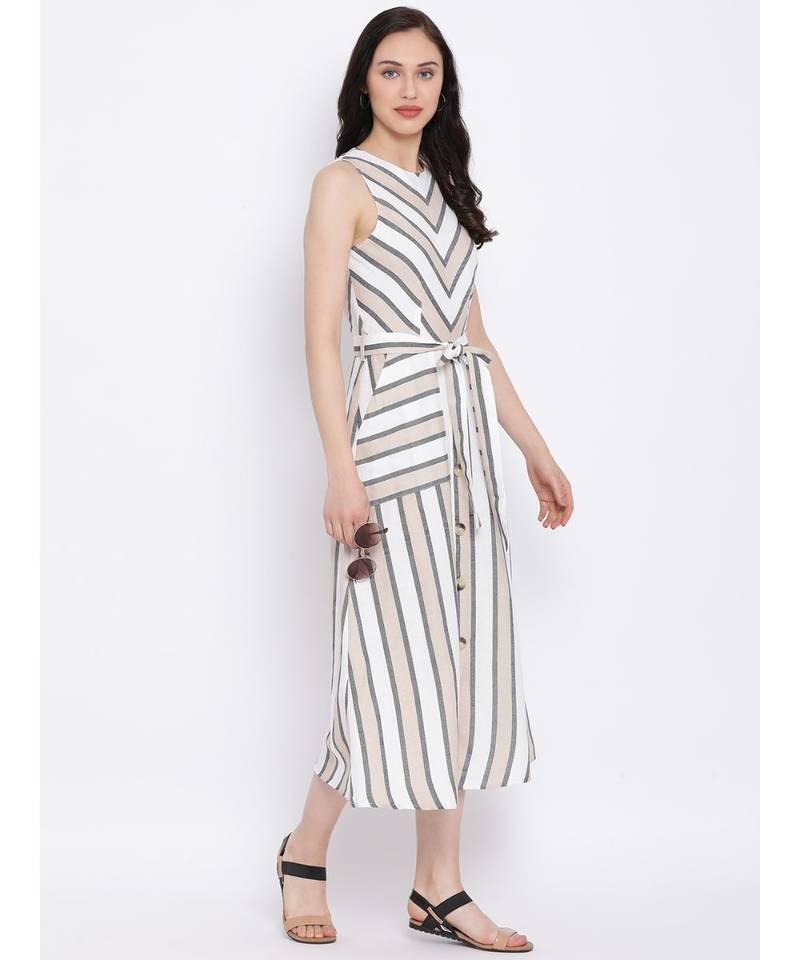 White printed Cotton Dress