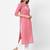 pink Cotton sleeveless slub butti with embroidery kurti