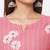 pink Cotton sleeveless slub butti with embroidery kurti