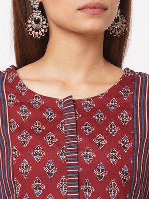 maroon Flex print kurta 7