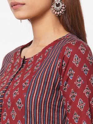 maroon Flex print kurta 8