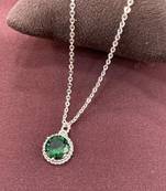 Silver Emerald Stone Chain