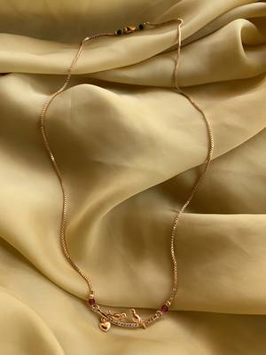 Rose Gold American Diamond Birds Chain 1