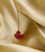 Elegant Rose Gold Red Swan Chain