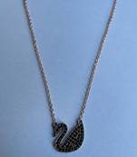 Victorian Rose Gold Diamonds Black Swan Chain